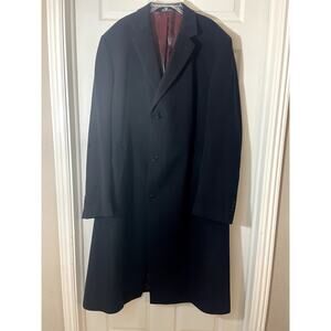 Jean Paul Germain Men Sz 50Long Coat Black Wool and Viscose Blend Fully Lined